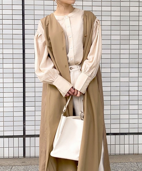 KOBE LETTUCE（コウベレタス）の「ウエストリボン付カラーシャツ（シャツ/ブラウス・レディース・ブラック/オフホワイト/ピンク/オレンジ/グリーン/ラベンダー/ベージュ系その他/ブルー系/ライトグレー・FREE）」の14枚目の写真