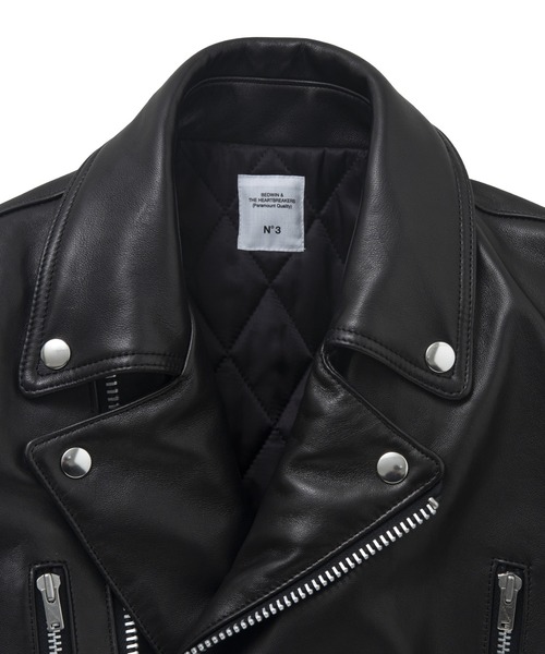 BEDWIN & THE HEARTBREAKERS（ベドウィン アンド ザ ハートブレイカーズ）の「DOUBLE RIDERS JACKET "BUSHER"（ライダースジャケット・メンズ・ブラック・SMALL/MEDIUM/LARGE）」の5枚目の写真