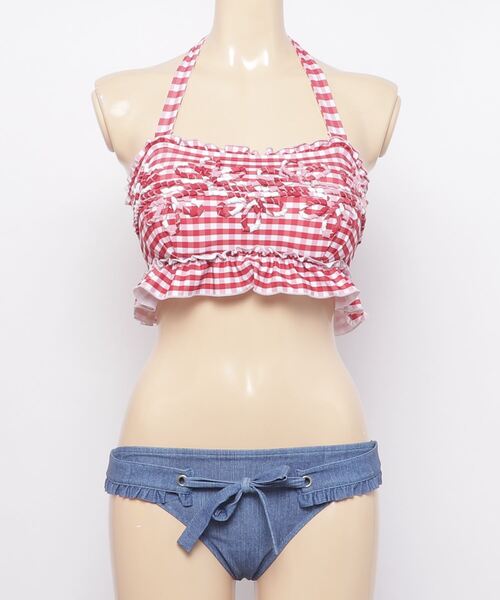 セール Nuckle Market ギンガムチェック デニムbikini 水着 Pr01 ピーアールワン のファッション通販 Zozotown