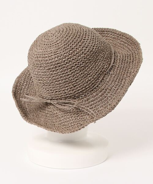 AZUL ENCANTO（アズールエンカント）の「ナチュラルハット　シンプル細編み（ハット・レディース・ブラウン/ライトベージュ・FREE）」の14枚目の写真