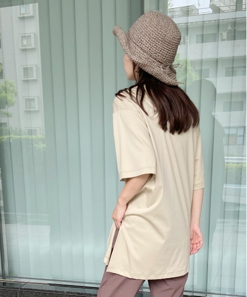 AZUL ENCANTO（アズールエンカント）の「ナチュラルハット　シンプル細編み（ハット・レディース・ブラウン/ライトベージュ・FREE）」の9枚目の写真