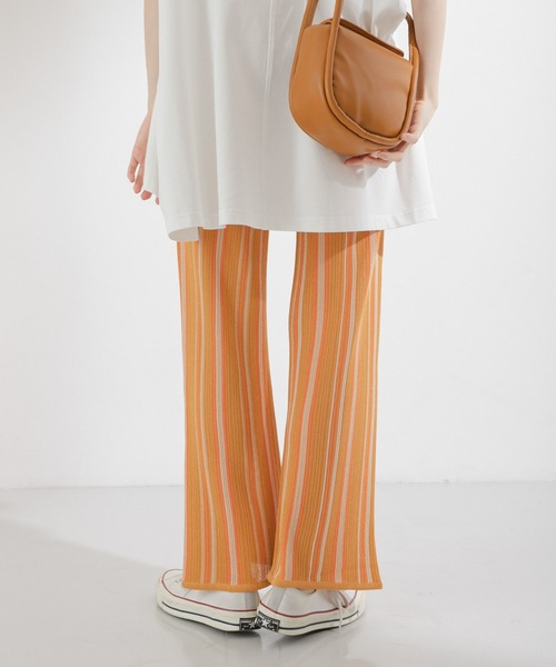 KBF（ケイビーエフ）の「マルチストライプニットパンツ（その他パンツ・レディース・ブラウン/オレンジ/パープル系その他・ONE）」の7枚目の写真