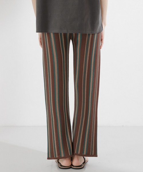 KBF（ケイビーエフ）の「マルチストライプニットパンツ（その他パンツ・レディース・ブラウン/オレンジ/パープル系その他・ONE）」の5枚目の写真