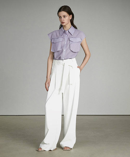 UNSPOKEN(アンスポクン)の「【UNSPOKEN】Solid pocket shirt UX21S069(シャツ/ブラウス・レディース・ライトパープル・S/M)」の2枚目の写真