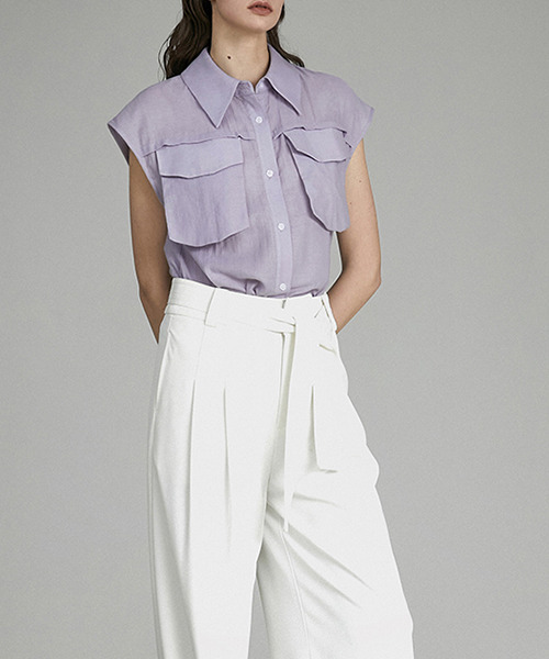 UNSPOKEN(アンスポクン)の「【UNSPOKEN】Solid pocket shirt UX21S069(シャツ/ブラウス・レディース・ライトパープル・S/M)」の3枚目の写真
