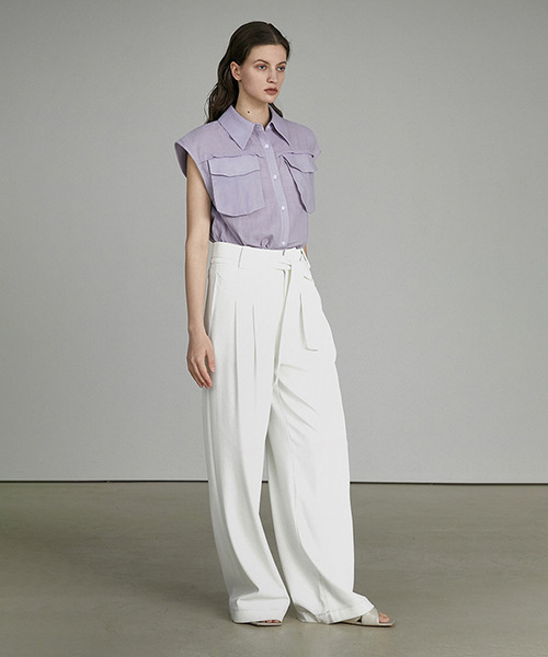 UNSPOKEN(アンスポクン)の「【UNSPOKEN】Solid pocket shirt UX21S069(シャツ/ブラウス・レディース・ライトパープル・S/M)」の4枚目の写真