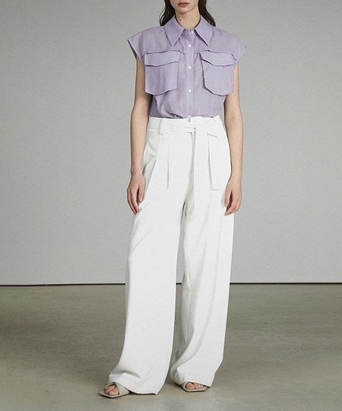 UNSPOKEN(アンスポクン)の「【UNSPOKEN】Solid pocket shirt UX21S069(シャツ/ブラウス・レディース・ライトパープル・S/M)」の6枚目の写真
