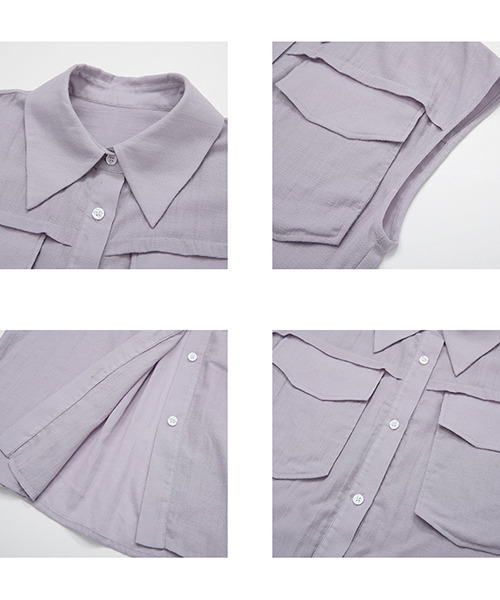UNSPOKEN(アンスポクン)の「【UNSPOKEN】Solid pocket shirt UX21S069(シャツ/ブラウス・レディース・ライトパープル・S/M)」の9枚目の写真
