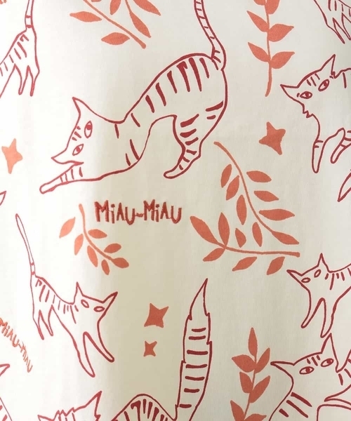 Jocomomola(ホコモモラ)の「Gato nocturno プリントTシャツ(Tシャツ/カットソー・レディース・アイボリー/チャコールグレー・40)」の10枚目の写真
