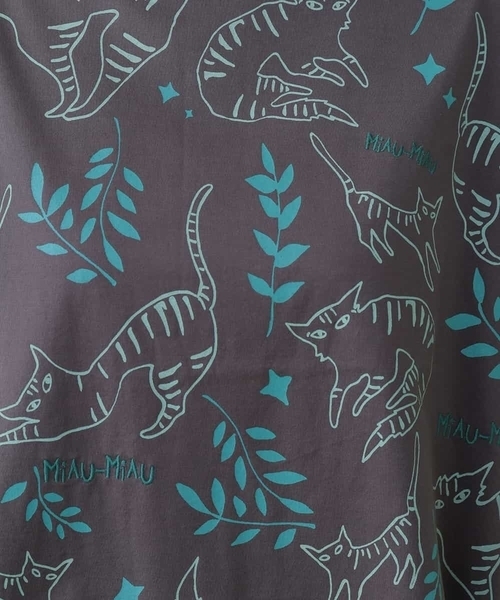 Jocomomola(ホコモモラ)の「Gato nocturno プリントTシャツ(Tシャツ/カットソー・レディース・アイボリー/チャコールグレー・40)」の12枚目の写真