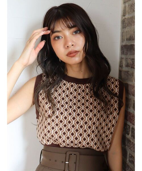 MURUA（ムルーア）の「ジオメトリックニットベスト（ベスト・レディース・グリーン/パープル/ブラウン・FREE）」の16枚目の写真