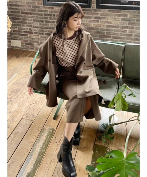 MURUA（ムルーア）の「ジオメトリックニットベスト（ベスト・レディース・グリーン/パープル/ブラウン・FREE）」の5枚目の写真