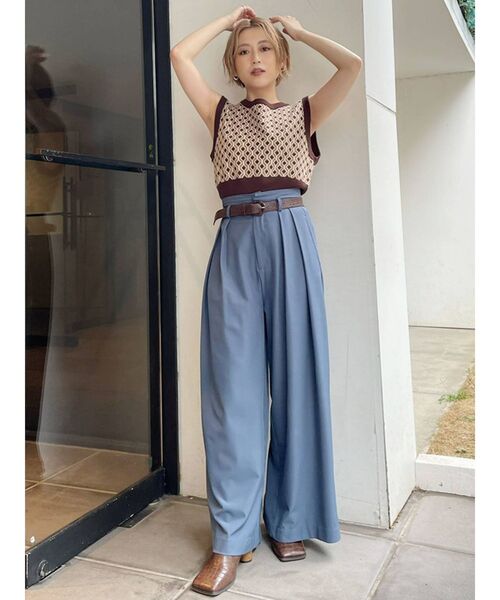 MURUA（ムルーア）の「ジオメトリックニットベスト（ベスト・レディース・グリーン/パープル/ブラウン・FREE）」の9枚目の写真