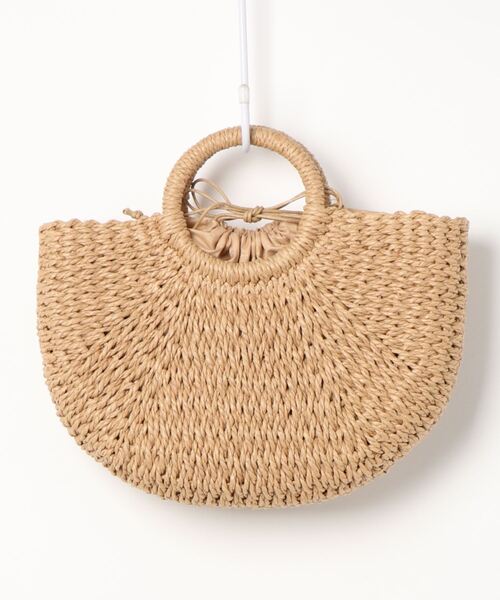 florist（フローリスト）の「シンプルなサークル型かごバッグ（かごバッグ・レディース・ダークベージュ/ベージュ・FREE）」の7枚目の写真