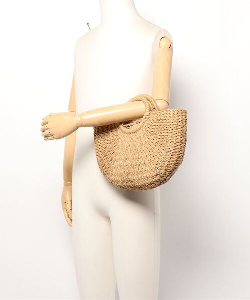 florist（フローリスト）の「シンプルなサークル型かごバッグ（かごバッグ・レディース・ダークベージュ/ベージュ・FREE）」の10枚目の写真