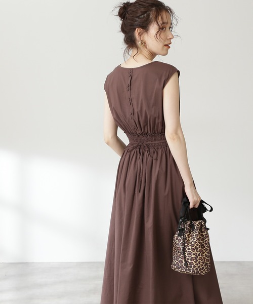 N.(N. Natural Beauty Basic)(エヌエヌナチュラルビューティーベーシック)の「【S Size Line】◆コットンローンバックボタンワンピース(ワンピース・レディース・ブラック/ブラウン/レッド/ブルー・SMALL/MEDIUM)」の7枚目の写真