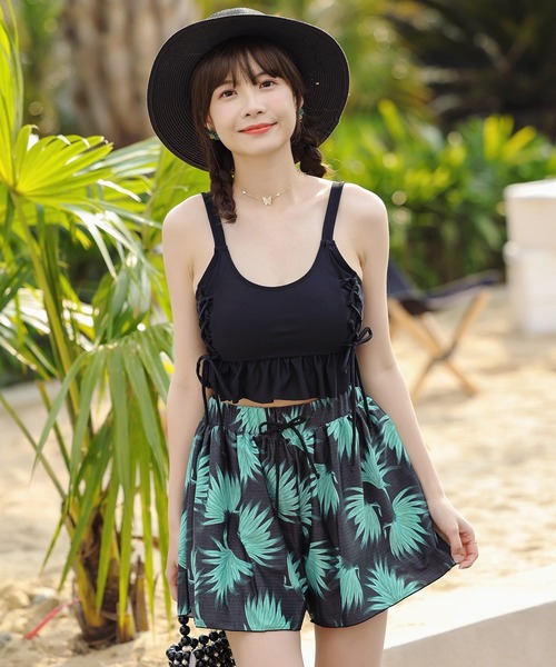 セール レディース水着 レースアップフリルヘムビキニ ショートパンツ 3点セット 水着 Teddyshop テディショップ のファッション通販 Zozotown