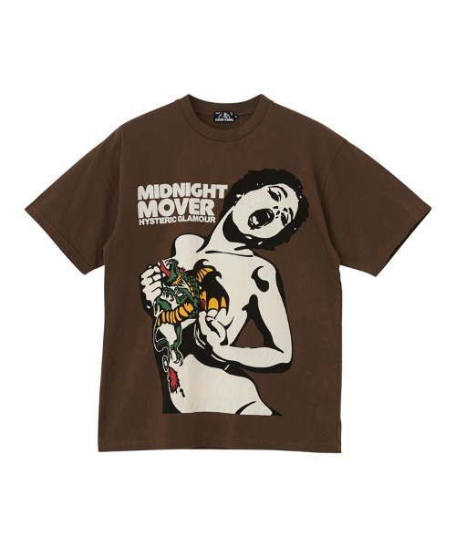 HYSTERIC GLAMOUR（ヒステリックグラマー）の「MIDNIGHT MOVER Tシャツ（Tシャツ/カットソー・メンズ・ホワイト/ブラウン/チャコールグレー・SMALL/MEDIUM/LARGE/X-LARGE）」の3枚目の写真