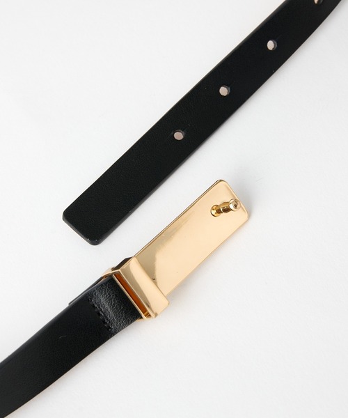 COLONY 2139（コロニートゥーワンスリーナイン）の「リアルレザーメタルプレート細ベルト（ベルト・レディース・ホワイト/ブラック/ブラウン・FREE）」の9枚目の写真
