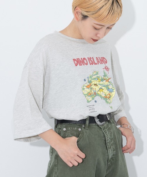 kutir(クティール)の「アソートプリントTシャツ(Tシャツ/カットソー・レディース・チャコールグレー/オフホワイト/イエロー/オレンジ/グリーン/ダークグレー/オートミール・FREE)」の14枚目の写真