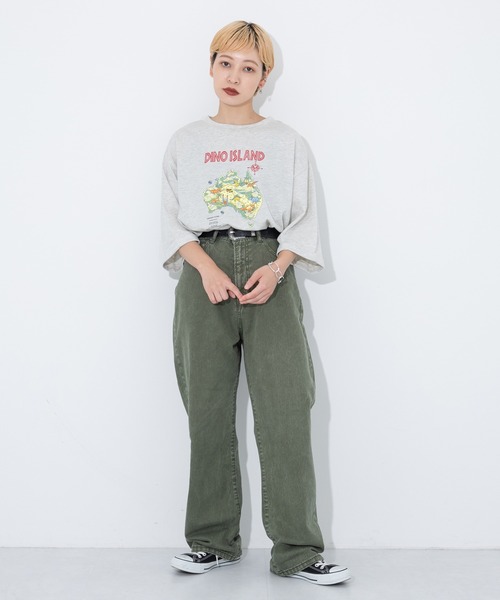 kutir(クティール)の「アソートプリントTシャツ(Tシャツ/カットソー・レディース・チャコールグレー/オフホワイト/イエロー/オレンジ/グリーン/ダークグレー/オートミール・FREE)」の16枚目の写真