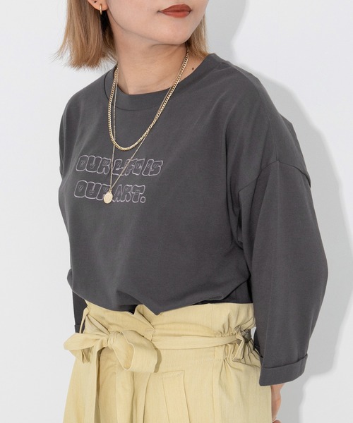 kutir(クティール)の「アソートプリントTシャツ(Tシャツ/カットソー・レディース・チャコールグレー/オフホワイト/イエロー/オレンジ/グリーン/ダークグレー/オートミール・FREE)」の20枚目の写真