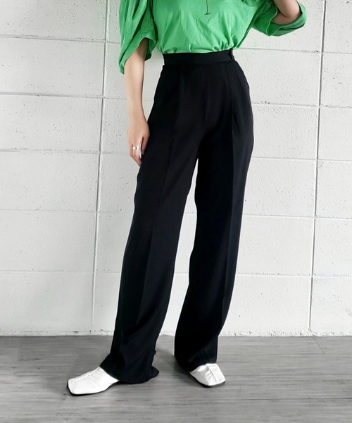 me+em select(ミームセレクト)の「センタープレスカラーワイドタックスラックス(スラックス・レディース・ブラック/グレー/ピンク/ブルー・SMALL/MEDIUM)」の11枚目の写真