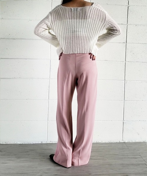 me+em select(ミームセレクト)の「センタープレスカラーワイドタックスラックス(スラックス・レディース・ブラック/グレー/ピンク/ブルー・SMALL/MEDIUM)」の13枚目の写真