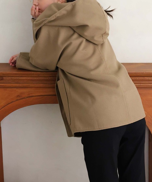 Girly Doll(ガーリードール)の「チェスターフードコート(チェスターコート・レディース・ブラック/ベージュ/チャコールグレー/ブラウン・S/M/L)」の20枚目の写真