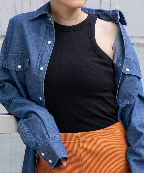 WEGO（ウィゴー）の「WEGO/アメスリリブタンクトップ（タンクトップ・レディース・ブラック/グリーン/ブラウン・FREE）」の2枚目の写真