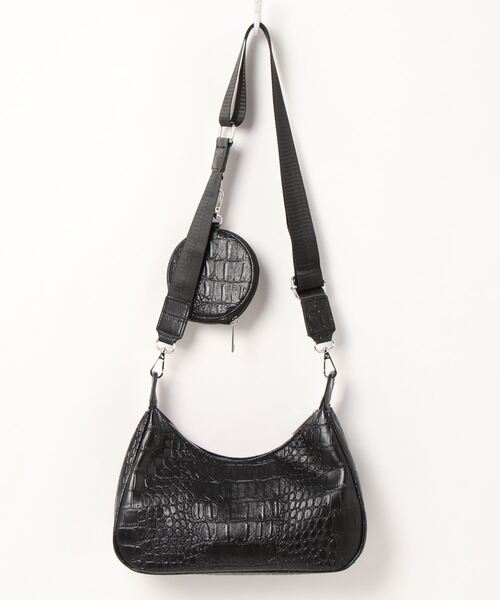 ANDGEEBEE(アンジービー)の「ポーチ付きクロコショルダーバッグ(ショルダーバッグ・レディース・ブラック・FREE)」の3枚目の写真
