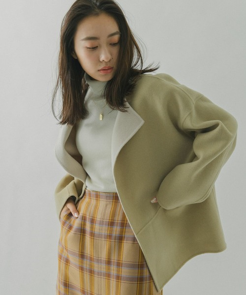 URBAN RESEARCH ROSSO（アーバンリサーチロッソ）の「カシミヤシルクミドルリバーコート（その他アウター・レディース・ブラック系その他/ブラウン系その他/イエロー系その他・FREE）」の5枚目の写真