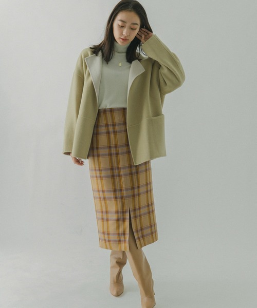 URBAN RESEARCH ROSSO（アーバンリサーチロッソ）の「カシミヤシルクミドルリバーコート（その他アウター・レディース・ブラック系その他/ブラウン系その他/イエロー系その他・FREE）」の8枚目の写真