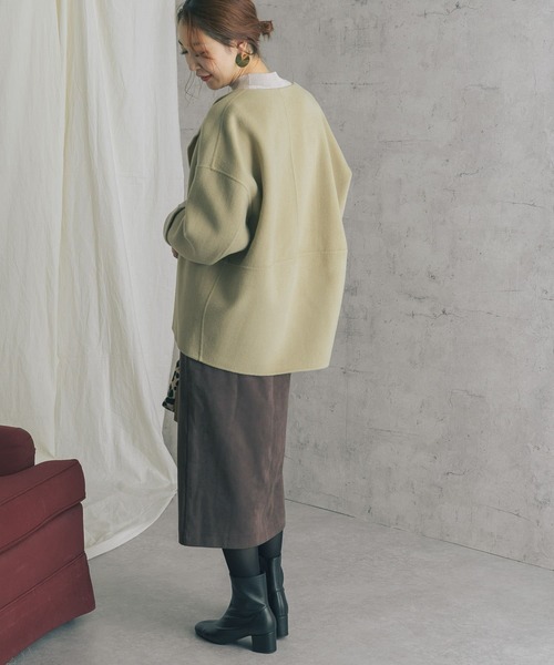 URBAN RESEARCH ROSSO（アーバンリサーチロッソ）の「カシミヤシルクミドルリバーコート（その他アウター・レディース・ブラック系その他/ブラウン系その他/イエロー系その他・FREE）」の15枚目の写真