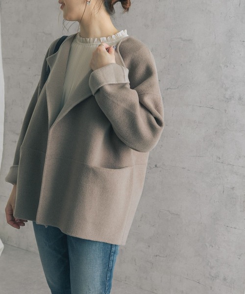 URBAN RESEARCH ROSSO（アーバンリサーチロッソ）の「カシミヤシルクミドルリバーコート（その他アウター・レディース・ブラック系その他/ブラウン系その他/イエロー系その他・FREE）」の19枚目の写真