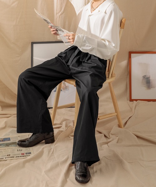 Adoon plain(アドーンプレーン)の「【Adoon plain】ベルト付き4タックパンツ(その他パンツ・メンズ・ブラック/グリーン/オレンジ系その他・SMALL/MEDIUM/LARGE)」の7枚目の写真