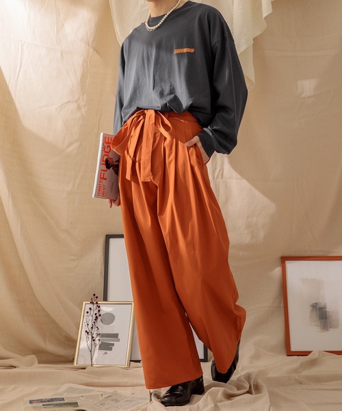 Adoon plain(アドーンプレーン)の「【Adoon plain】ベルト付き4タックパンツ(その他パンツ・メンズ・ブラック/グリーン/オレンジ系その他・SMALL/MEDIUM/LARGE)」の9枚目の写真