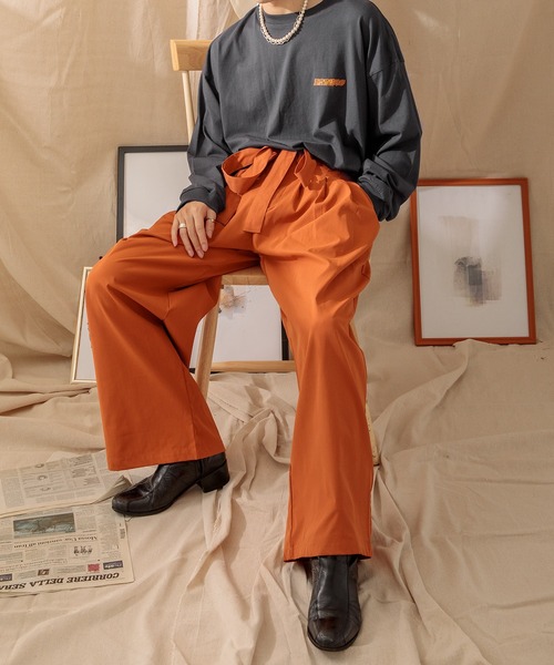 Adoon plain(アドーンプレーン)の「【Adoon plain】ベルト付き4タックパンツ(その他パンツ・メンズ・ブラック/グリーン/オレンジ系その他・SMALL/MEDIUM/LARGE)」の13枚目の写真