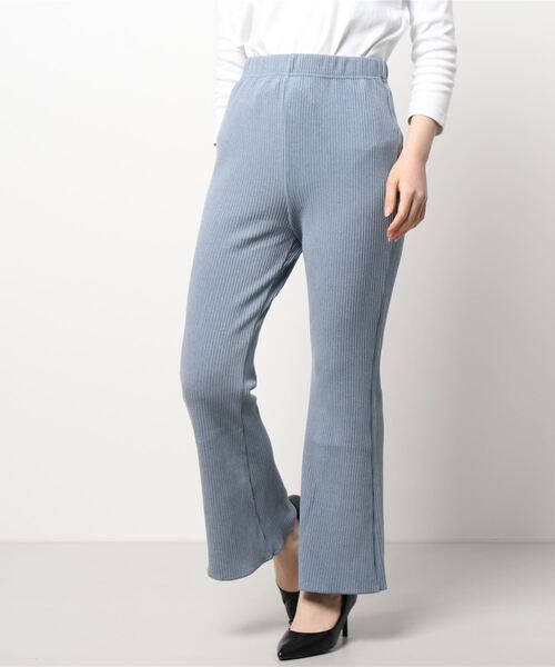 STYLEBLOCK(スタイルブロック)の「ダブルフェイスミニプリーツセミフレアパンツ(その他パンツ・レディース・ブルー/パープル/ベージュ/ブラック/ブラウン・M)」の4枚目の写真