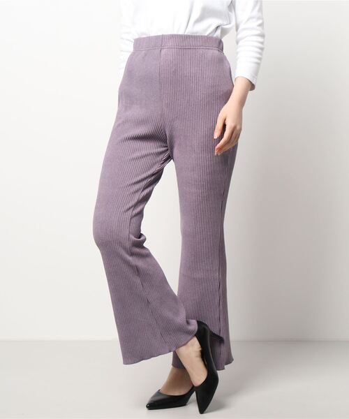 STYLEBLOCK(スタイルブロック)の「ダブルフェイスミニプリーツセミフレアパンツ(その他パンツ・レディース・ブルー/パープル/ベージュ/ブラック/ブラウン・M)」の8枚目の写真
