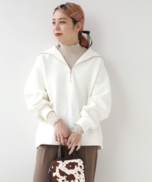 Simplicite | ダンボールハーフジップ フードプルオーバー◆(パーカー)