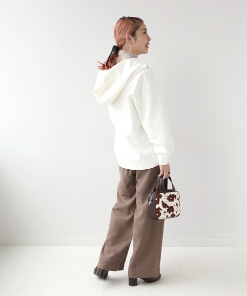 Simplicite（サンプリシテ）の「ダンボールハーフジップ フードプルオーバー◆（パーカー・レディース・グリーン/ホワイト/ネイビー・FREE）」の20枚目の写真