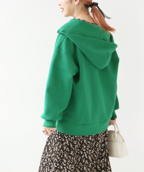 Simplicite（サンプリシテ）の「ダンボールハーフジップ フードプルオーバー◆（パーカー・レディース・グリーン/ホワイト/ネイビー・FREE）」の21枚目の写真