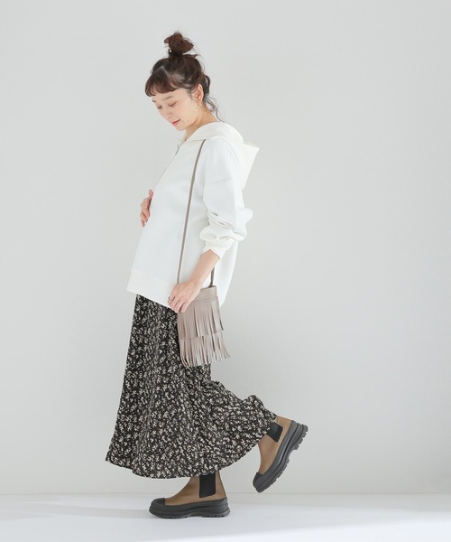 Simplicite（サンプリシテ）の「ダンボールハーフジップ フードプルオーバー◆（パーカー・レディース・グリーン/ホワイト/ネイビー・FREE）」の6枚目の写真