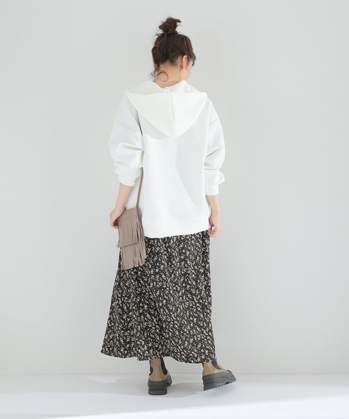 Simplicite（サンプリシテ）の「ダンボールハーフジップ フードプルオーバー◆（パーカー・レディース・グリーン/ホワイト/ネイビー・FREE）」の11枚目の写真