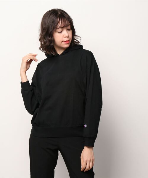 Champion(チャンピオン)の「【Champion/チャンピオン】レディース ロングスリーブフーデッドTシャツ(Tシャツ/カットソー・レディース・グレー/ホワイト/ベージュ系その他4/ワイン/ブラック・LARGE/MEDIUM)」の3枚目の写真