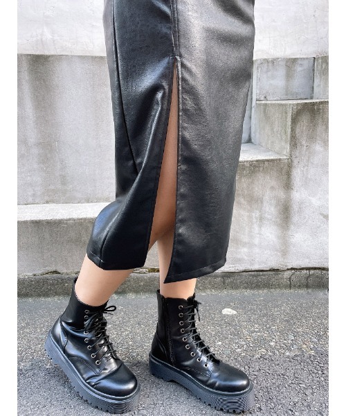 ENVYM（アンビー）の「スリットミディアムＳＫ（スカート・レディース・ブラック/ブラック系その他・FREE）」の6枚目の写真