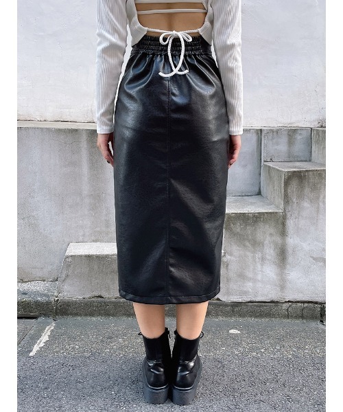 ENVYM（アンビー）の「スリットミディアムＳＫ（スカート・レディース・ブラック/ブラック系その他・FREE）」の7枚目の写真