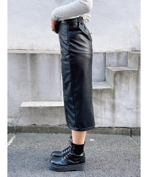 ENVYM（アンビー）の「スリットミディアムＳＫ（スカート・レディース・ブラック/ブラック系その他・FREE）」の8枚目の写真