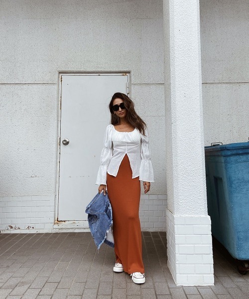 esutoreja（エストレジャ）の「フロントスリットギャザーブラウス（シャツ/ブラウス・レディース・ホワイト/ベージュ・FREE）」の8枚目の写真